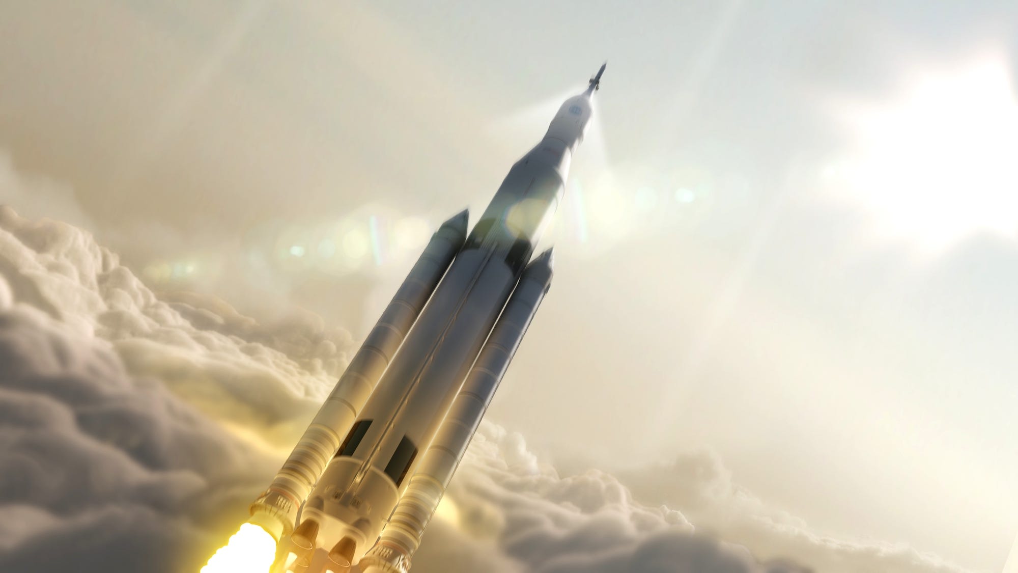 Artist's depiction of NASA's Space Launch System. (NASA/MSFC)