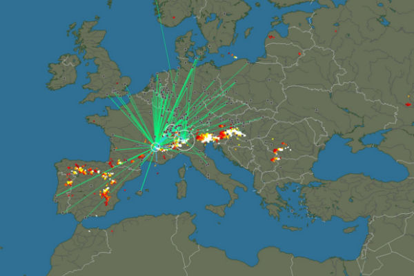 Watch The World's Lightning Strikes Mapped In Real-time