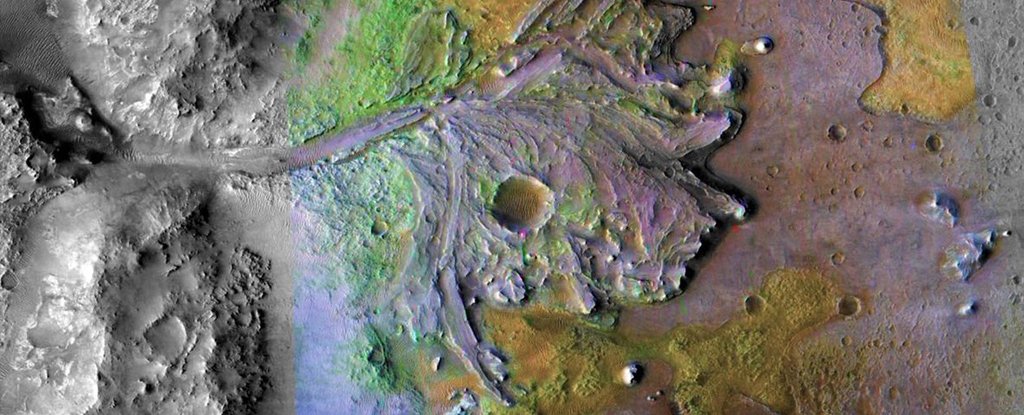 Jezero crater and river delta. 