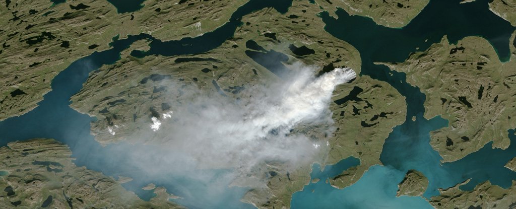 A wildfire observed in Greenland in 2017. 