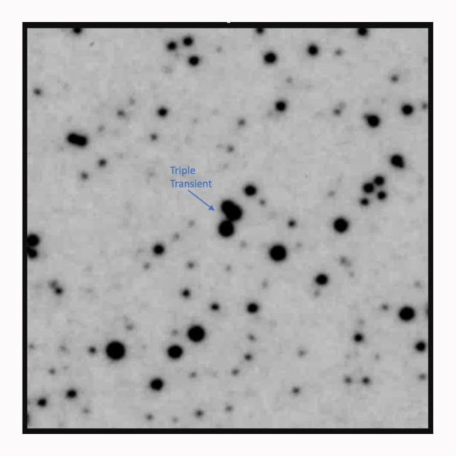 negative image of plate showing stars