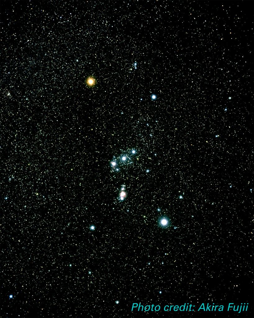 view of the constellation of Orion from earth