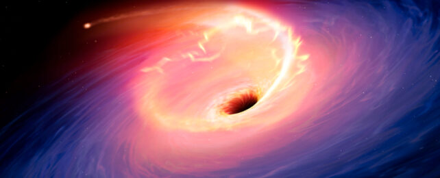 black hole devouring a star