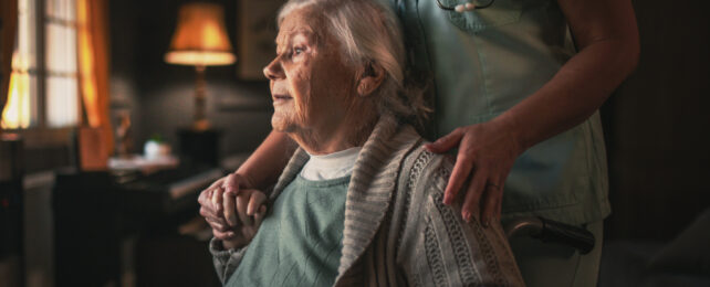 older woman in a care home