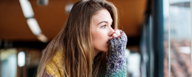 woman looking anxious