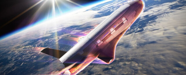 artist impression of x-37b vehicle aerobraking