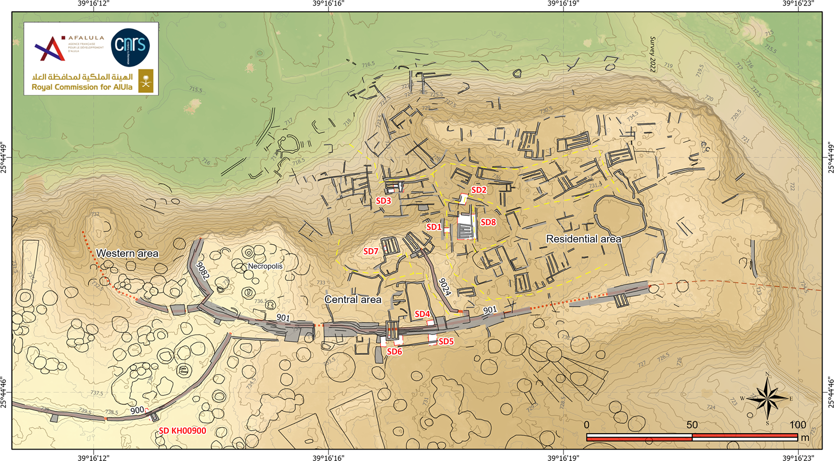 Map of old town in Saudi Arabia