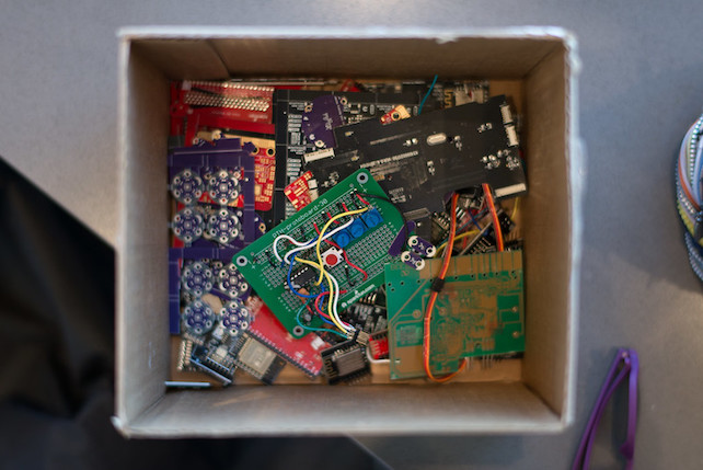 box of electronic waste