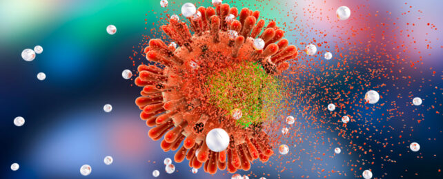 hiv virus breaking apart