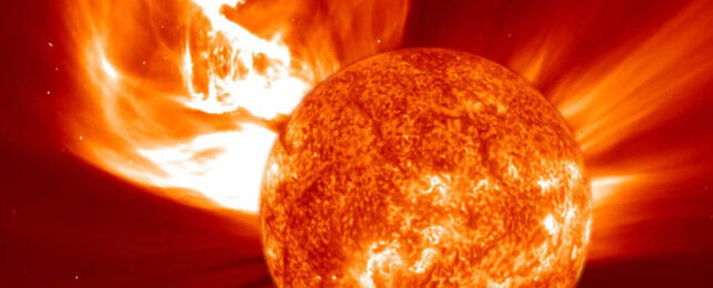 sun emitting a mass ejection