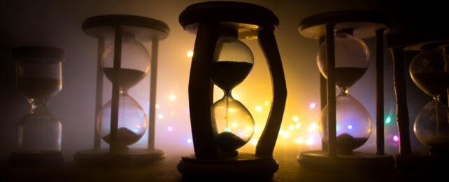 sand timers against light