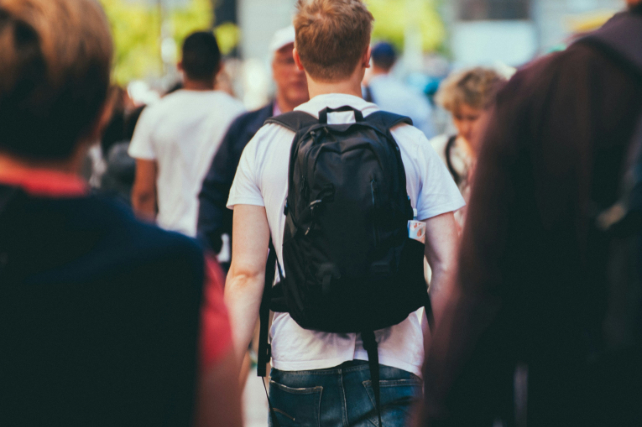 man wearing a backpack