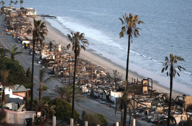 Remains of LA foreshore after the wildfires