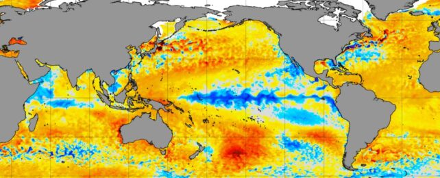 Sea surface temperature anomaly global heatmap