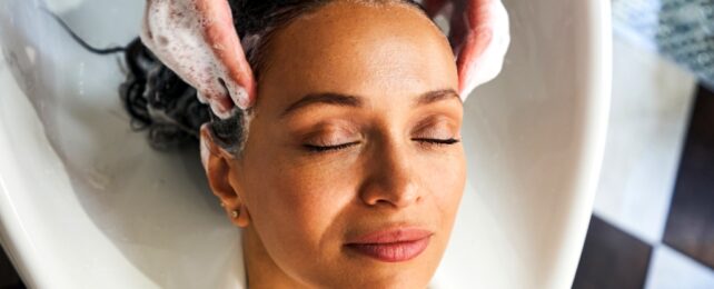 Woman Has Hair Washed At Salon