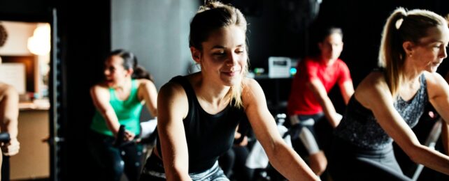 Athletes On Exercise Bikes