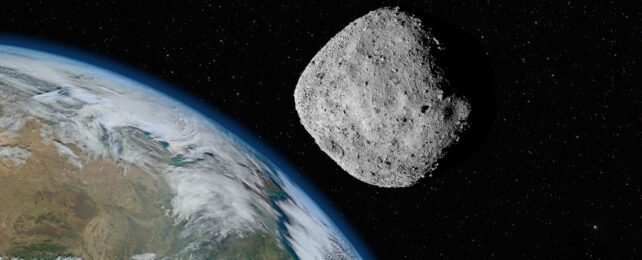 asteroid above Earth's surface