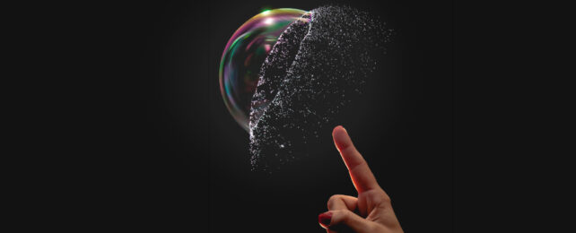 bubble popped with a finger