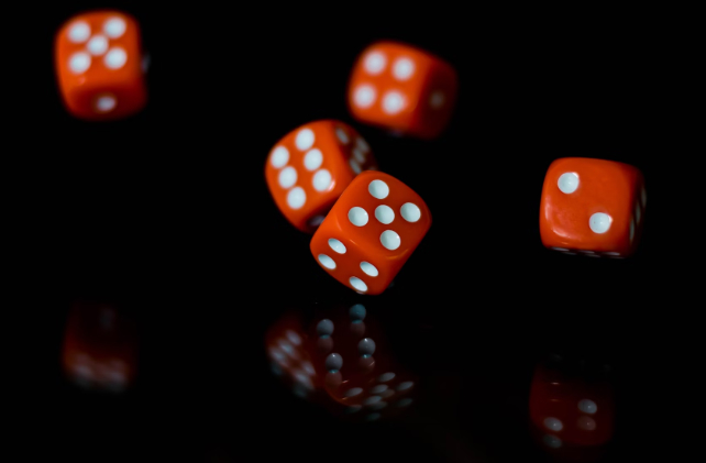 bouncing red dice