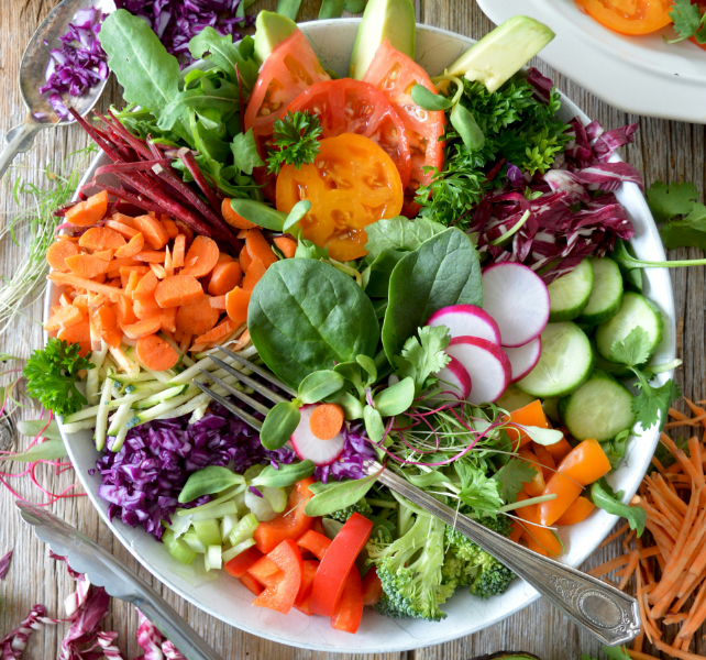 salad with numerous items