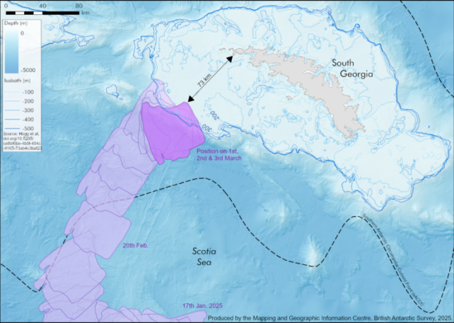 Graphic of stuck iceberg