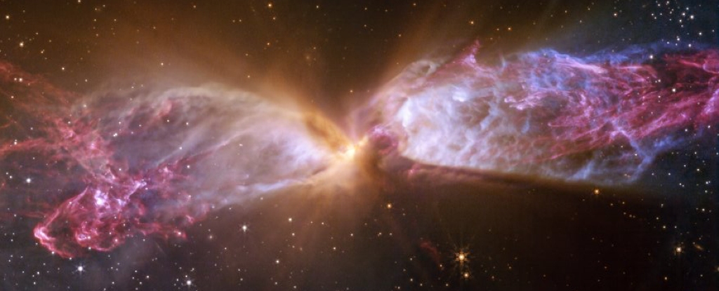 Incredible Image Reveals a Cosmic Hourglass Shimmering in Space