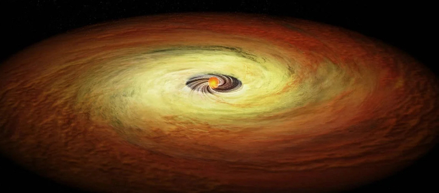 artist impression of a protoplanetary disc