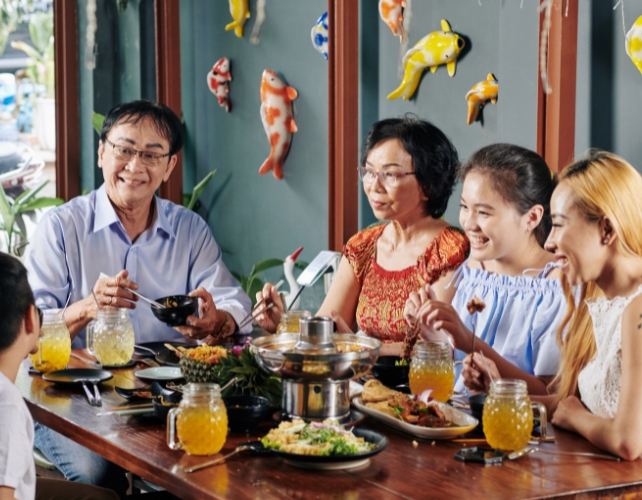 family eating