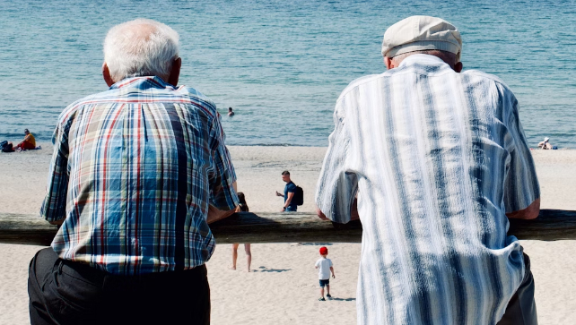 old men at the beach