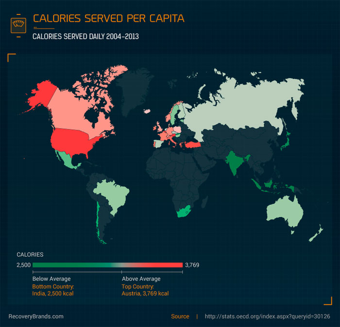 This Map Shows Which Countries Consume The Most Calories Every Day ...